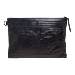 Balenciaga Black Leather Classic City Pouch