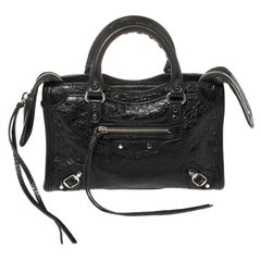 Balenciaga Black Leather Classic Nano City Tote Bag