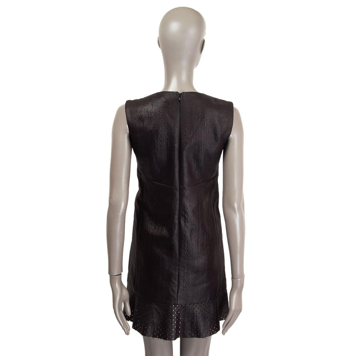BALENCIAGA - Robe sans manches en cuir noir éFFECT 36 XS Excellent état - En vente à Zürich, CH