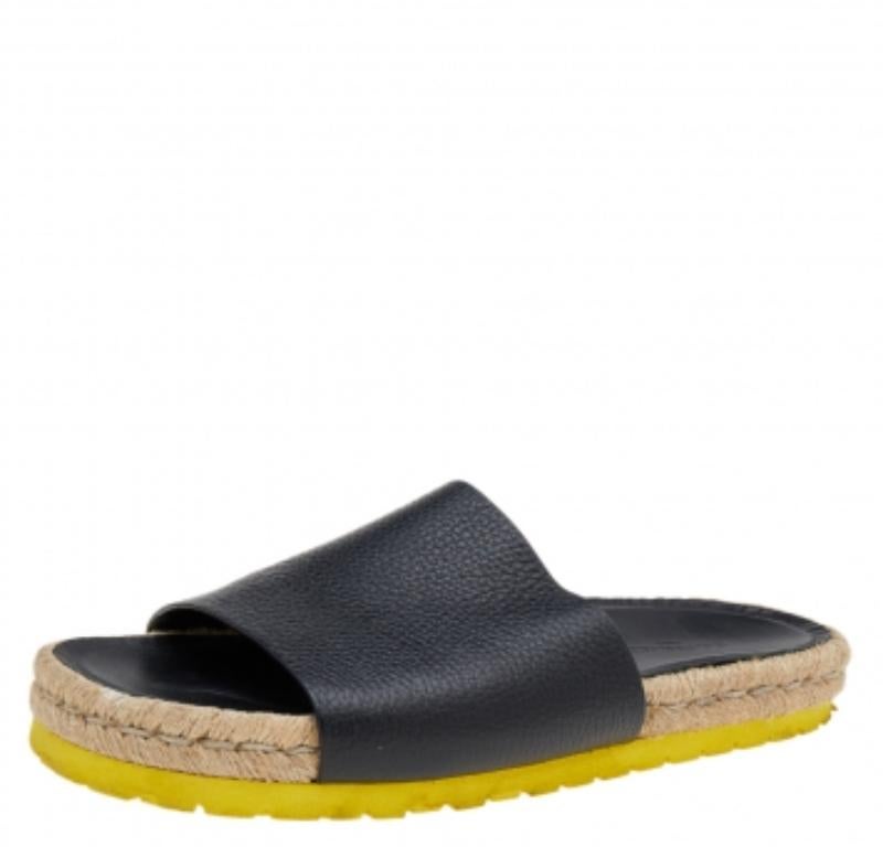 Balenciaga Black Leather Espadrille Flats Size 40 For Sale 1