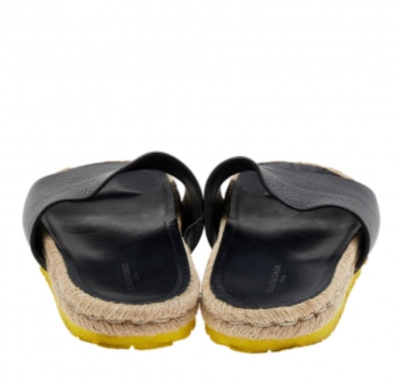 Balenciaga Black Leather Espadrille Flats Size 40 For Sale 2