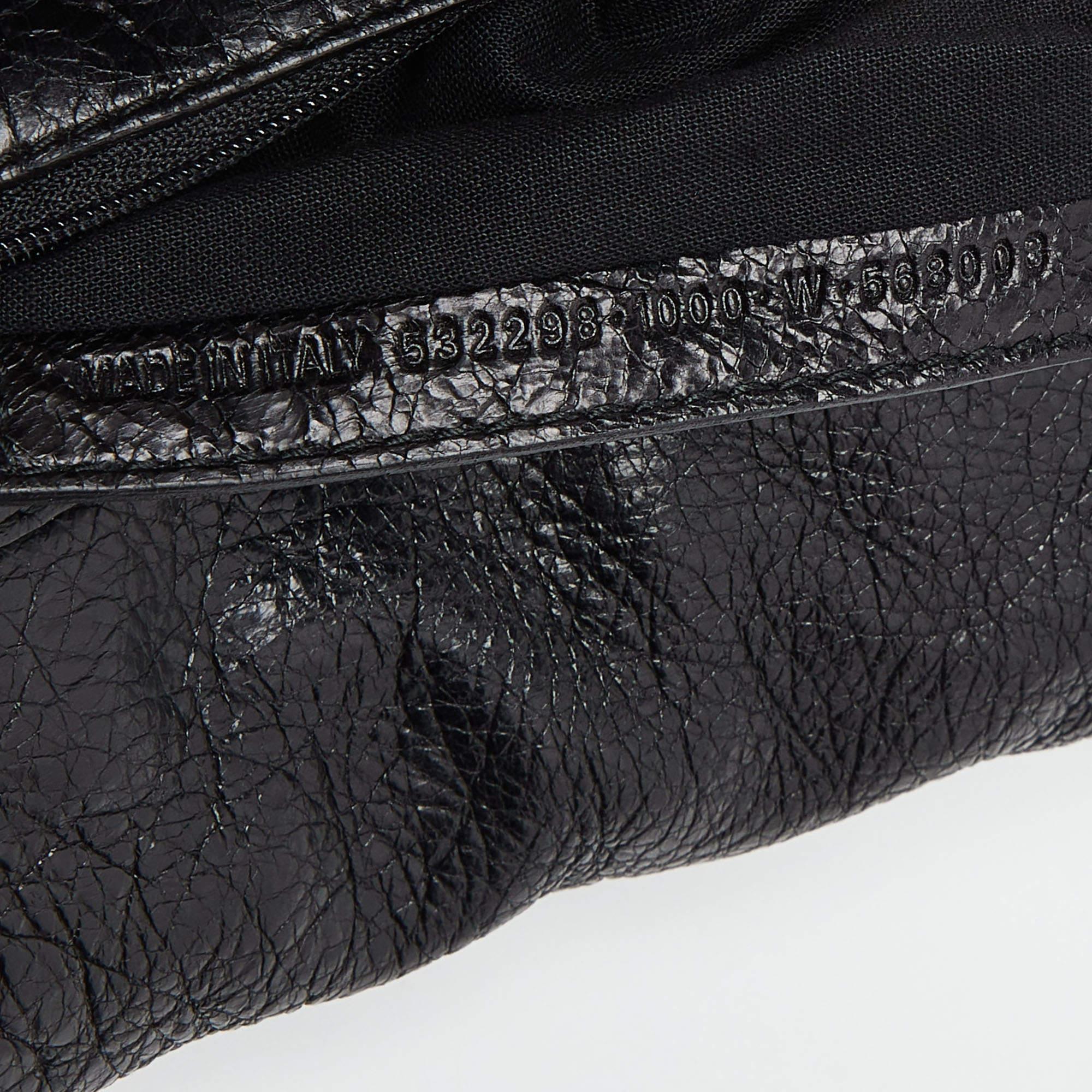 Balenciaga Black Leather Explorer Pouch Crossbody Bag For Sale 7