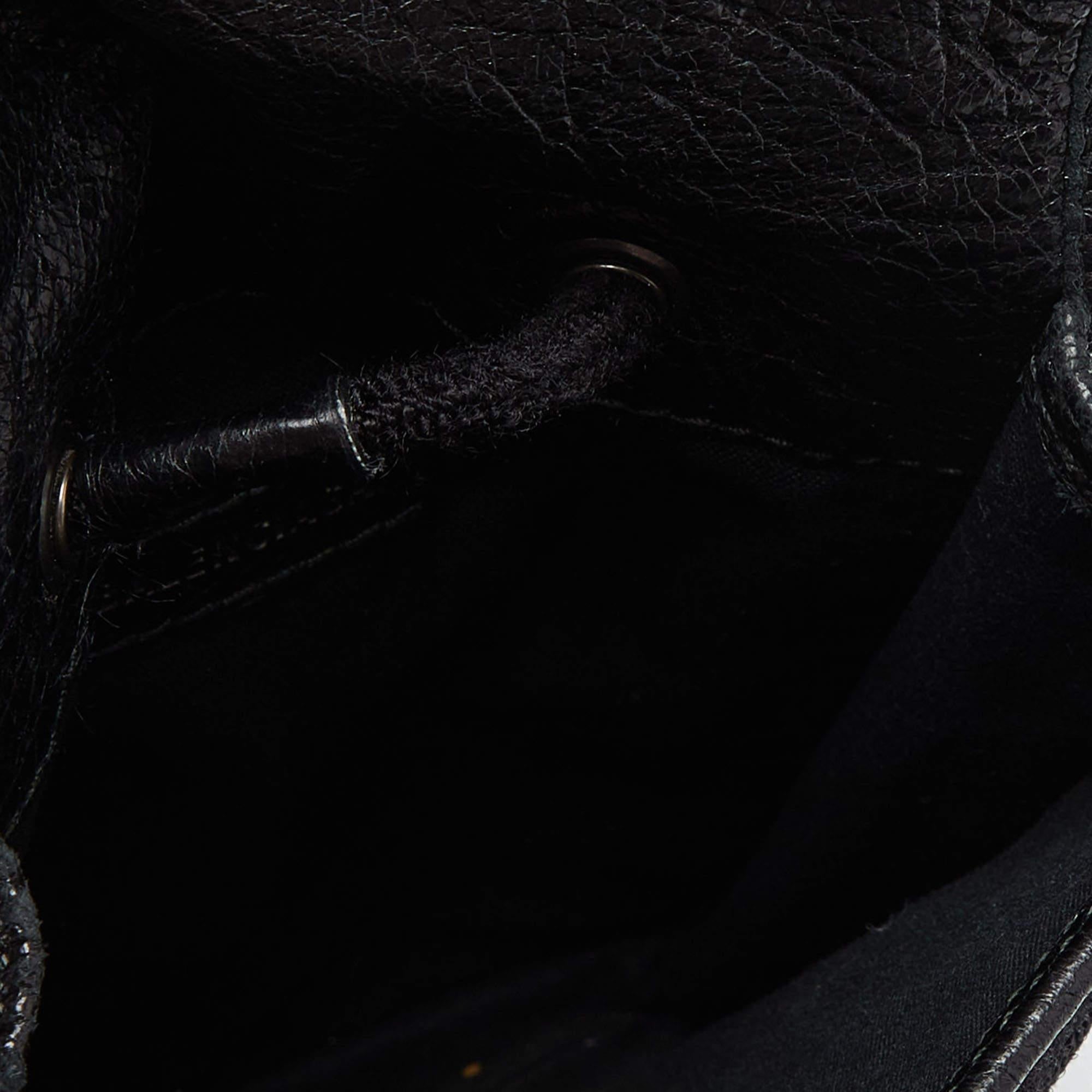 Balenciaga Black Leather Explorer Pouch Crossbody Bag For Sale 5