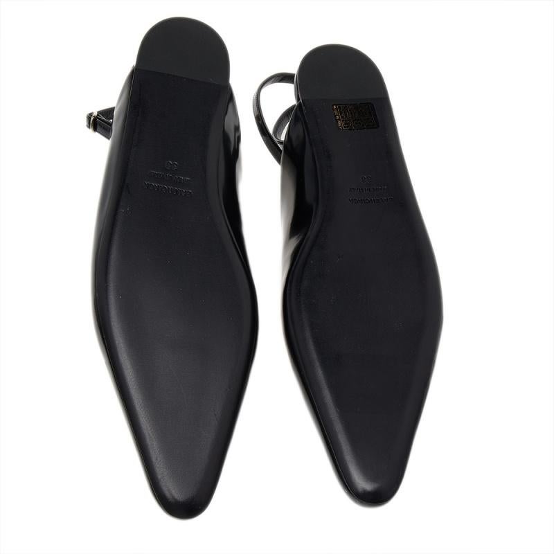 Balenciaga Black Leather Flat Ankle Strap Mules Size 38 3