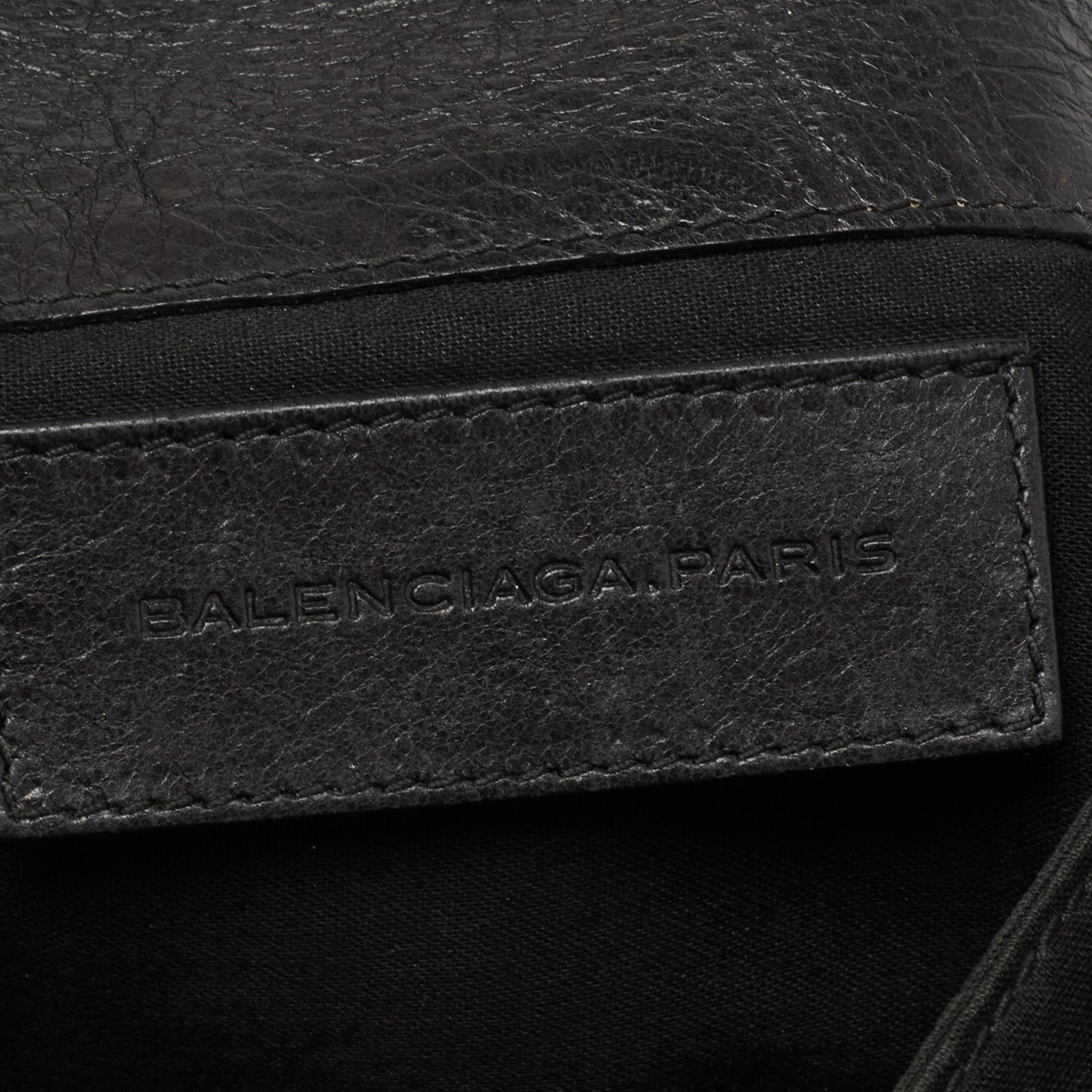 Balenciaga Black Leather GGH Envelope Clutch 3