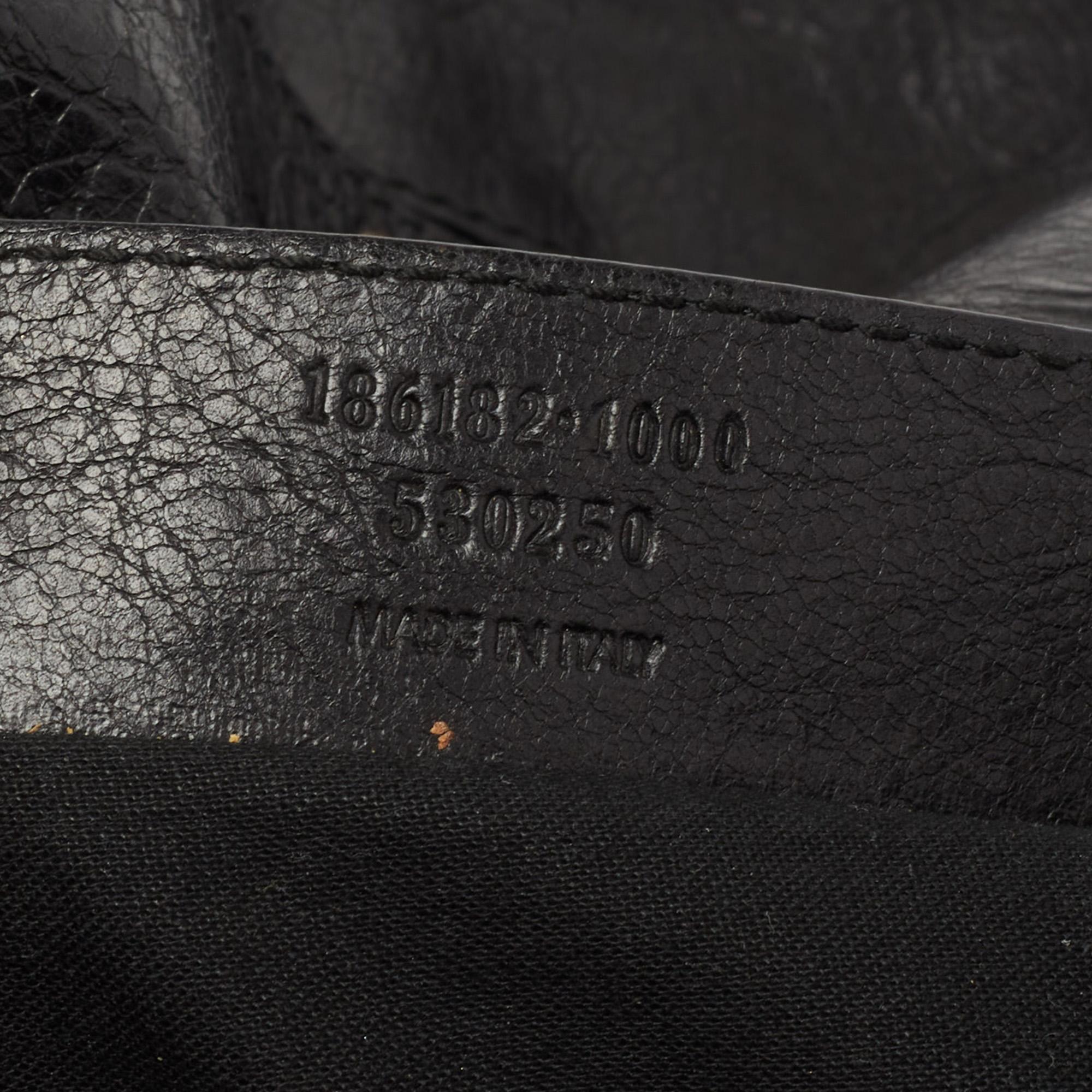 Balenciaga Black Leather GGH Envelope Clutch 4