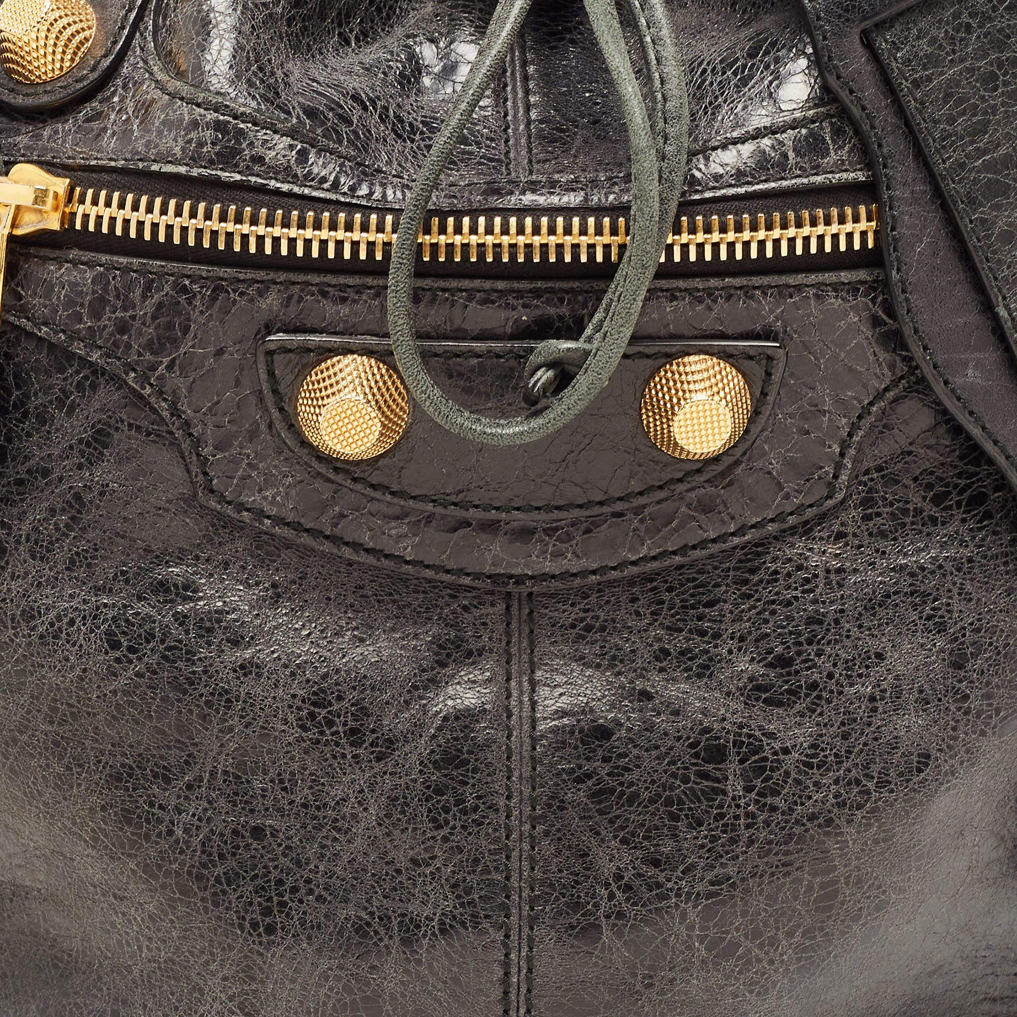 Balenciaga Black Leather GGH PomPon Bag 7