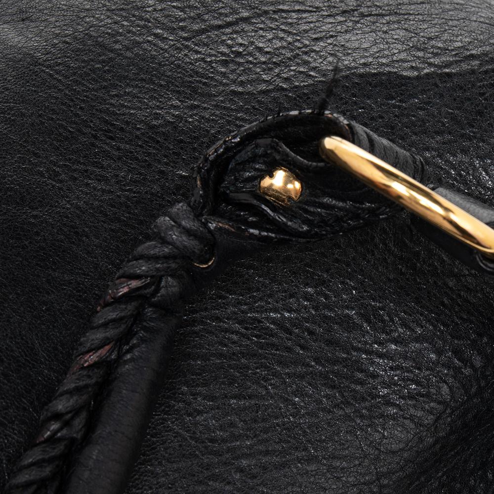 Women's Balenciaga Black Leather Giant 21 Gold Hobo