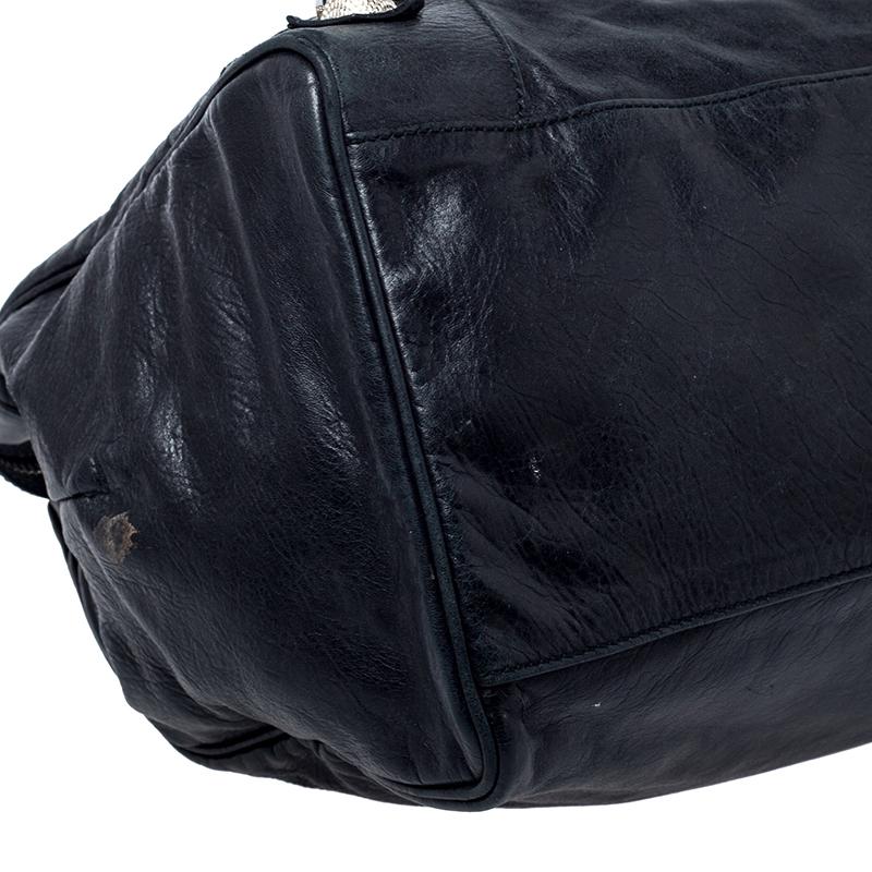 Women's Balenciaga Black Leather Giant Hardware 21 Midday Bag