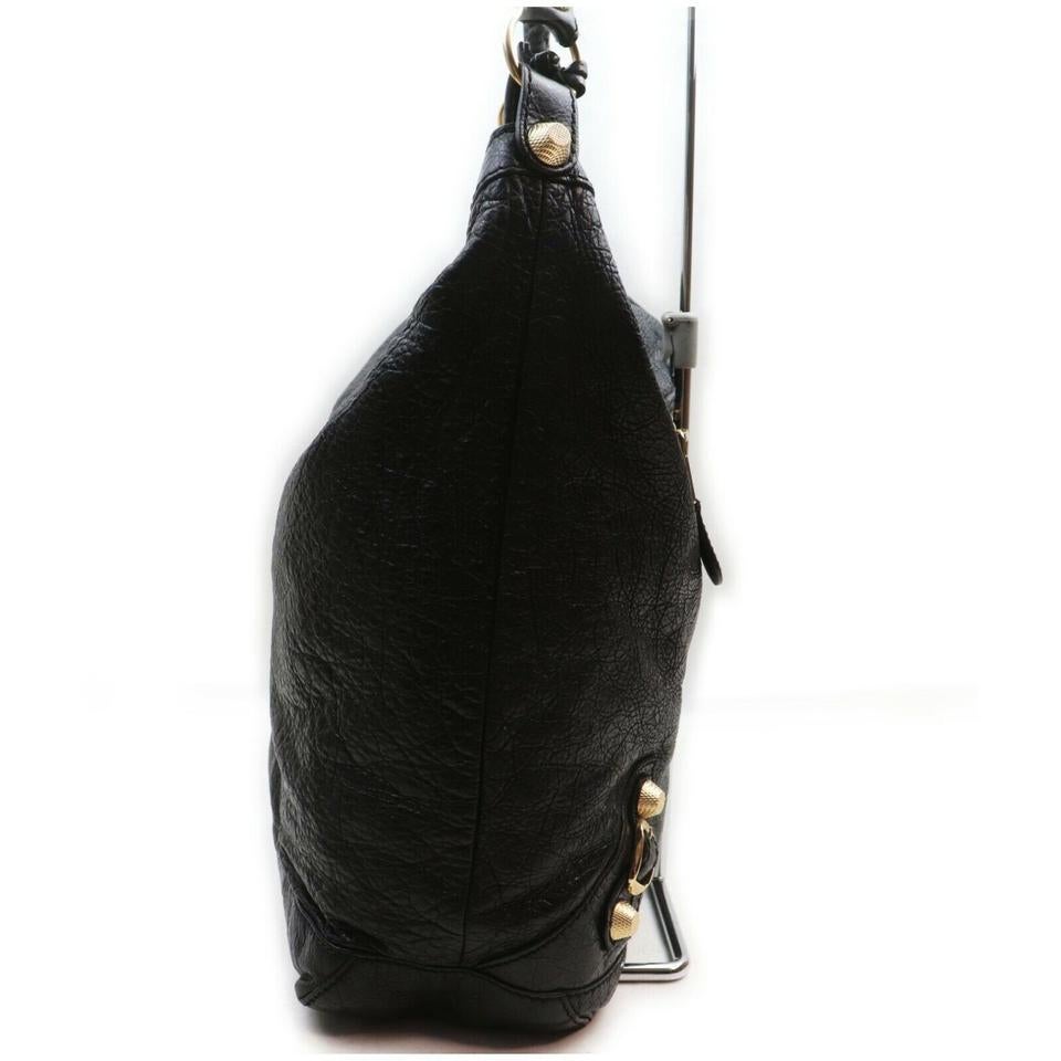 Balenciaga Black Leather Giant The Day Hobo Bag 862005 6