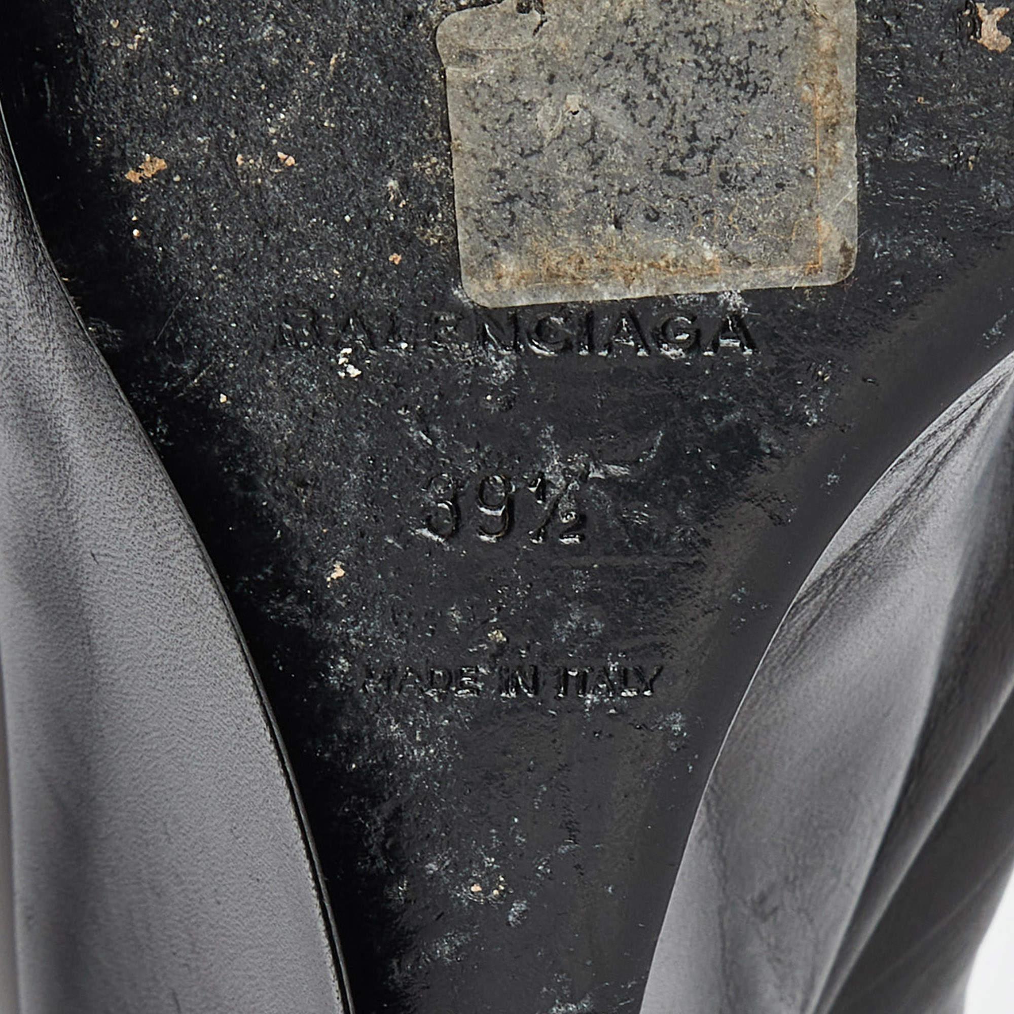 Balenciaga Black Leather Glove Wedge Sandals Size 38.5 4