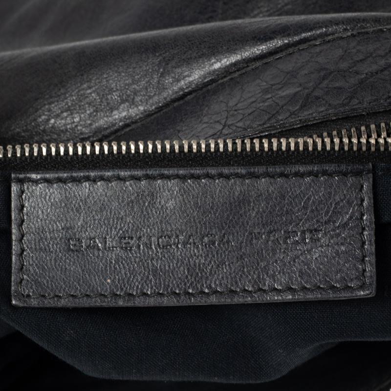 Balenciaga Black Leather GSH Flat Wristlet Clutch 4