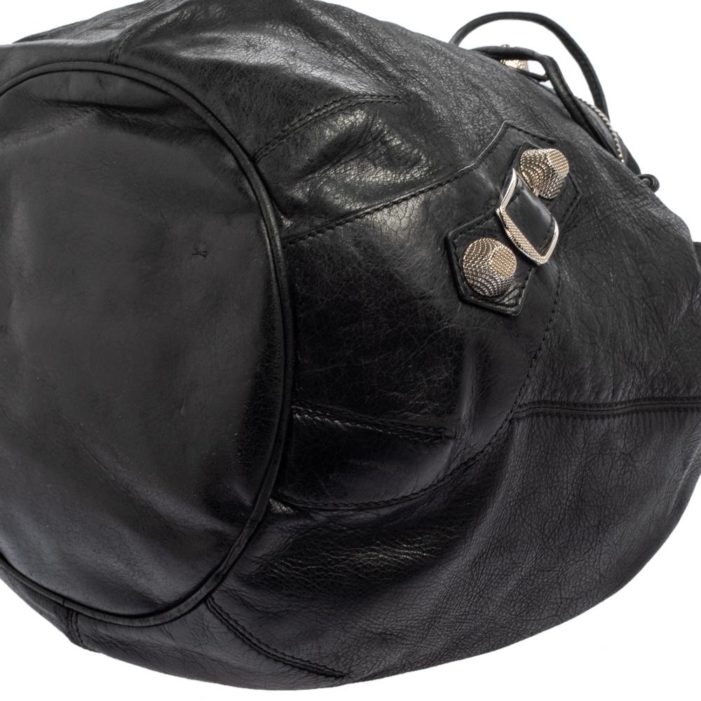 Women's Balenciaga Black Leather GSH Pompon Bag