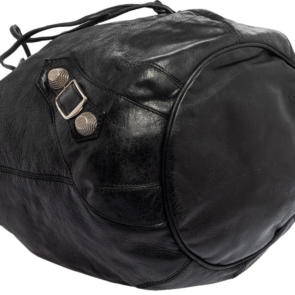 Balenciaga Black Leather GSH Pompon Bag 2