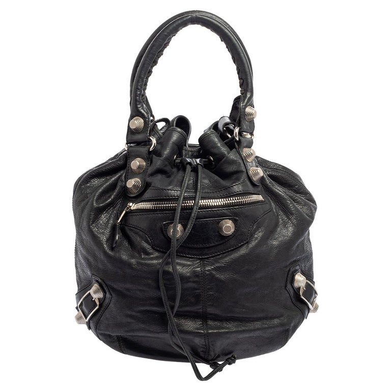 Balenciaga Black Leather GSH Pompon Bag For Sale at 1stDibs | balenciaga  pompon bag, balenciaga giant pompon bag, balenciaga large crush bag