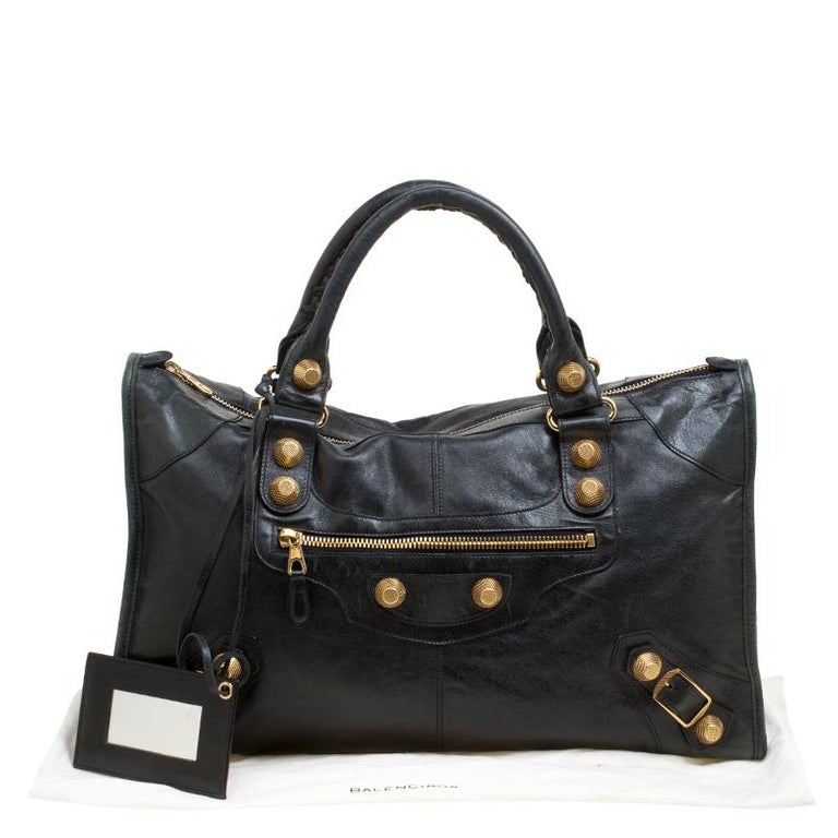 Balenciaga Black Leather GSH Work Tote For Sale at 1stDibs