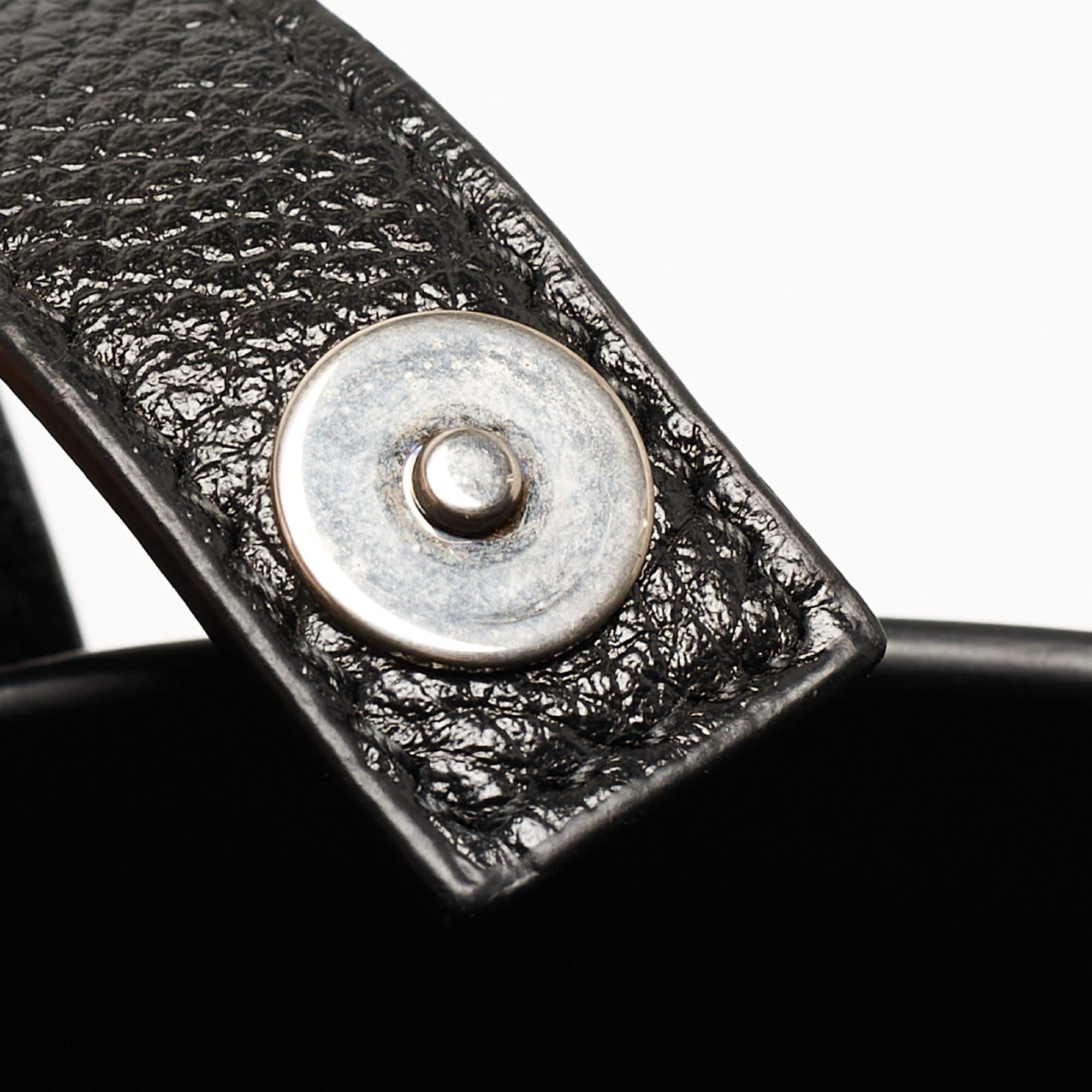 Balenciaga Black Leather Hourglass East-West Tote In Good Condition For Sale In Dubai, Al Qouz 2