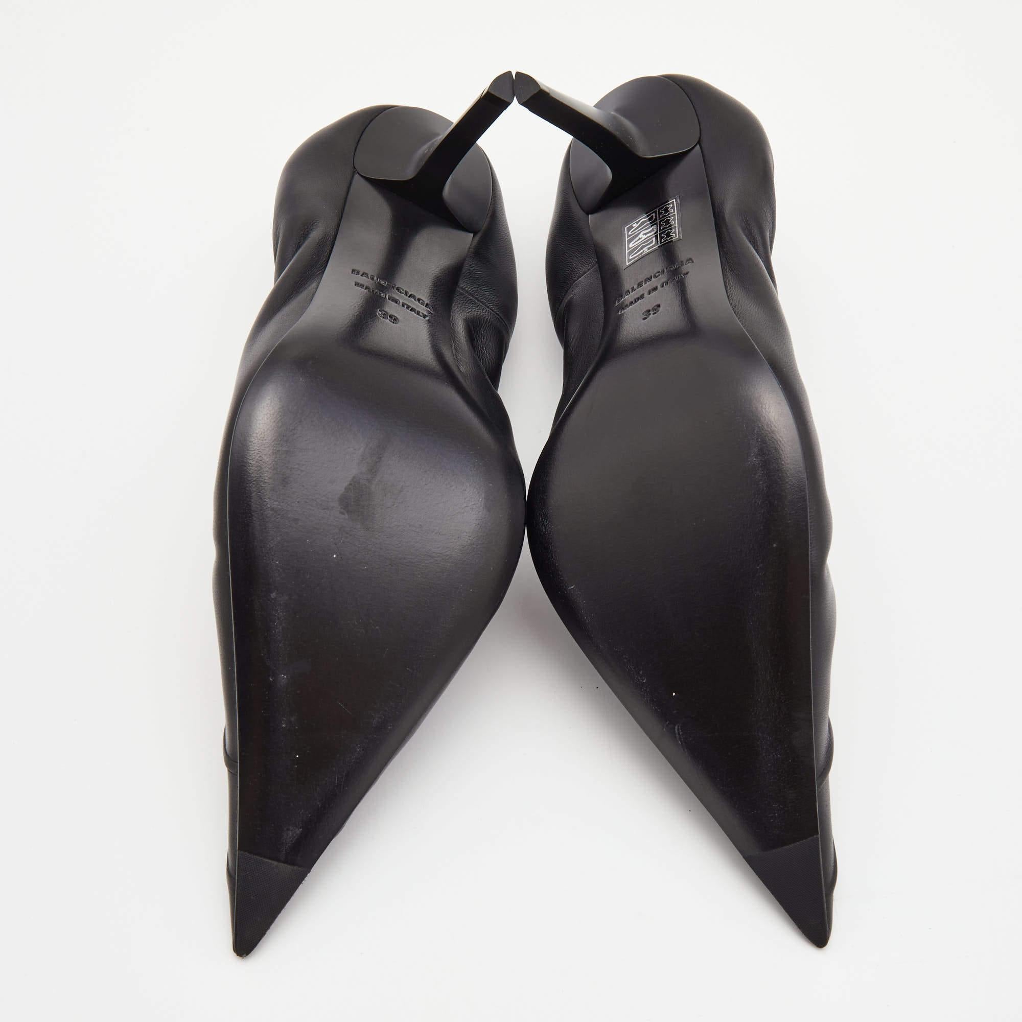 Balenciaga Black Leather Knife Pumps Size 39 4