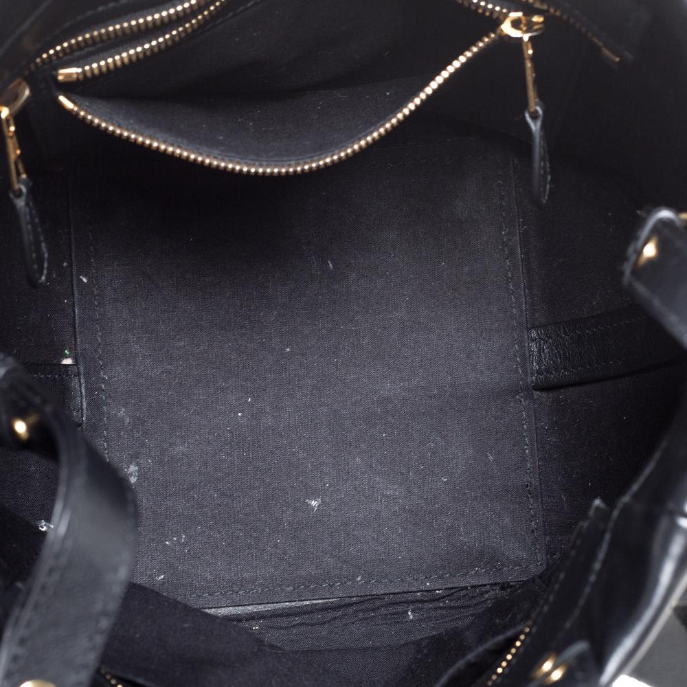 Balenciaga Black Leather Laundry Cabas Fringe XS Tote 6