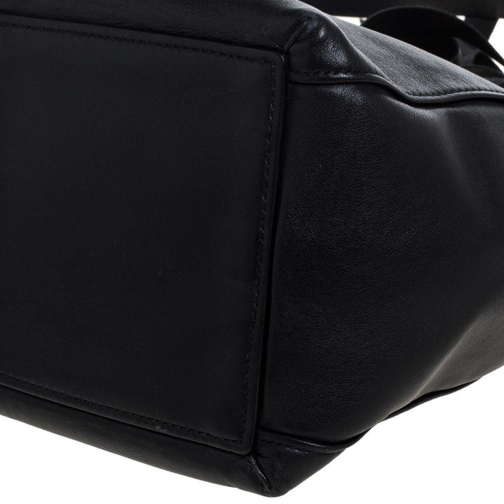 Balenciaga Black Leather Laundry Cabas Fringe XS Tote 3