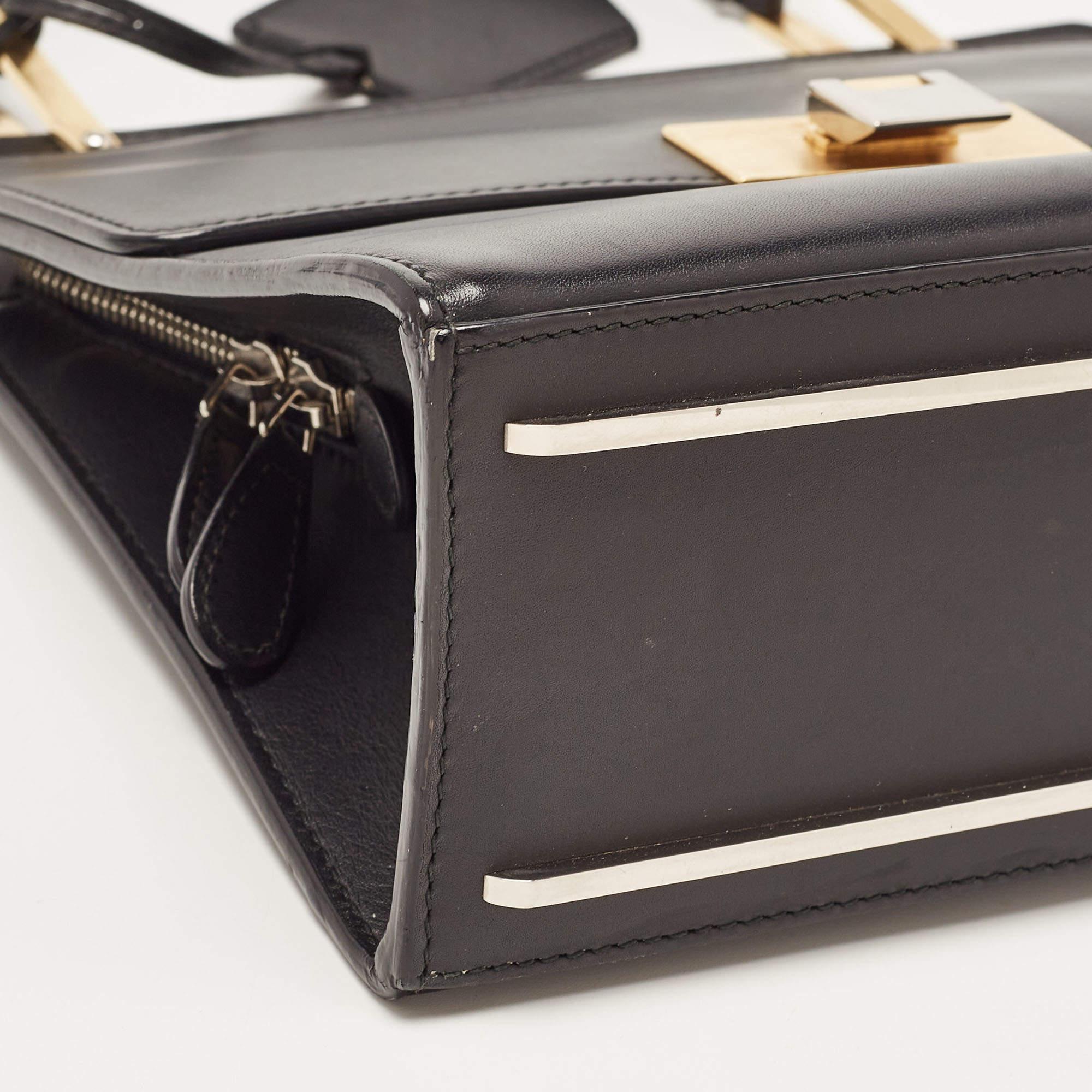 Balenciaga Black Leather Le Dix Cartable Top Handle Bag For Sale 6