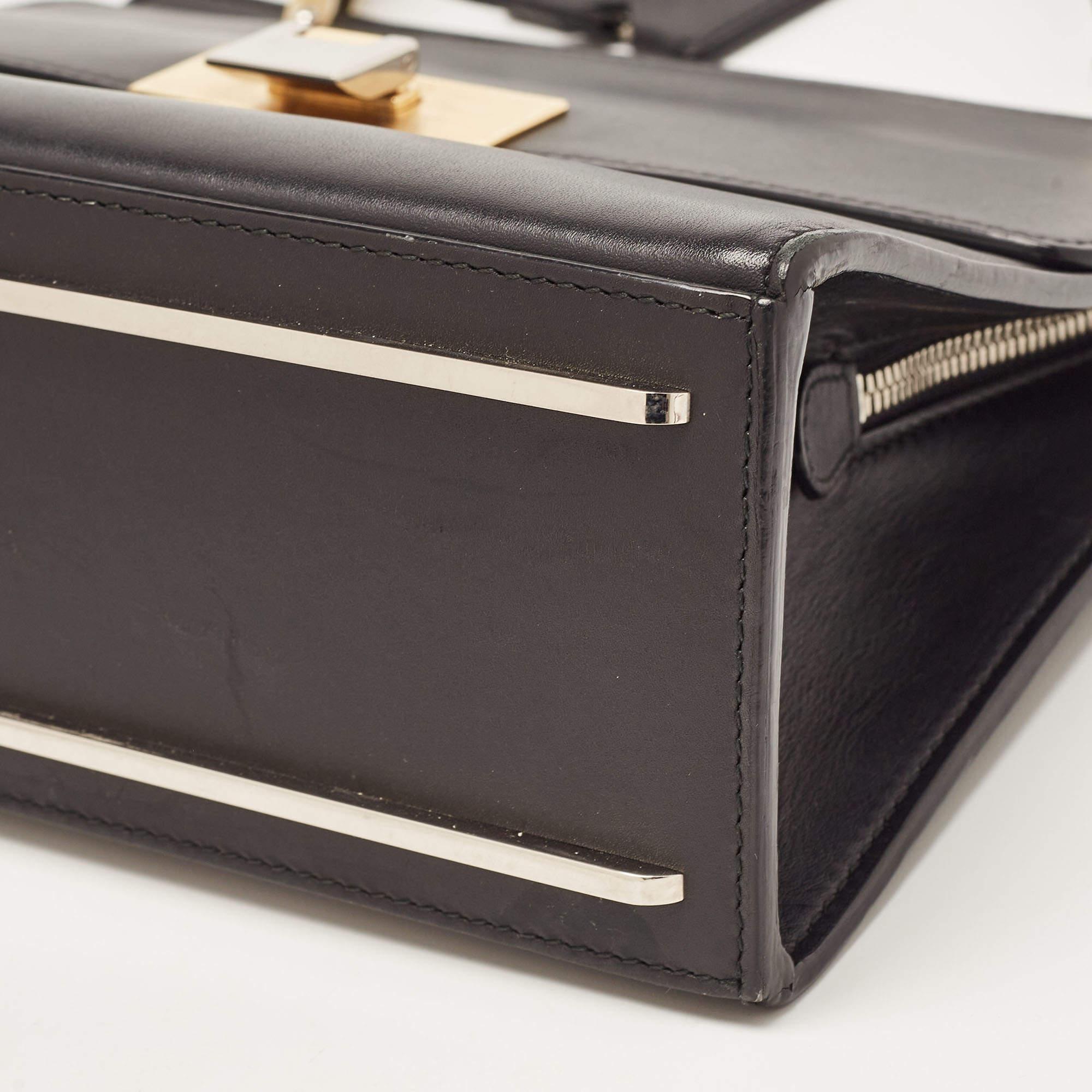 Balenciaga Black Leather Le Dix Cartable Top Handle Bag For Sale 13