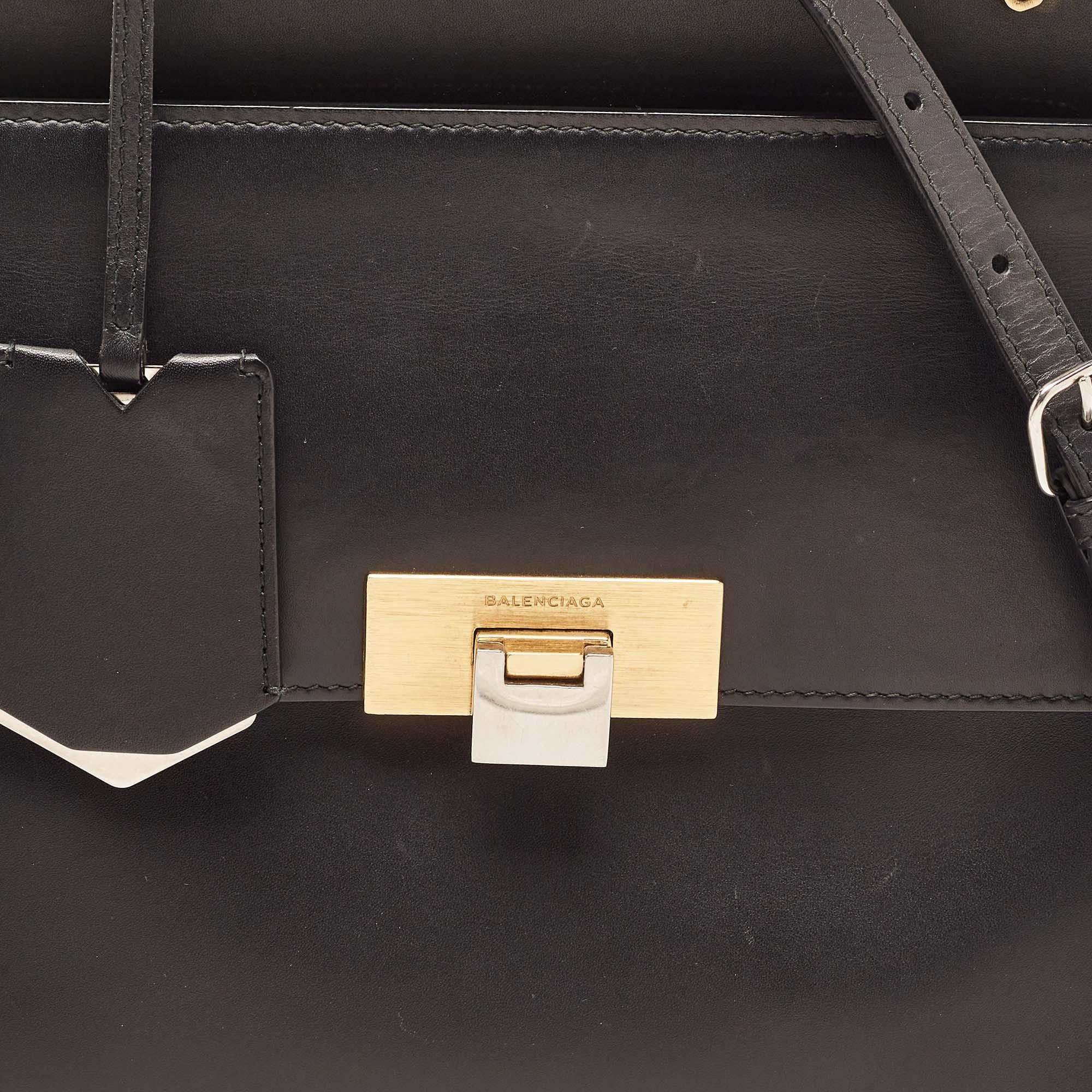 Balenciaga Black Leather Le Dix Cartable Top Handle Bag For Sale 3