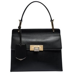 Balenciaga Schwarz Leder Le Dix Cartable Top Handle Tasche