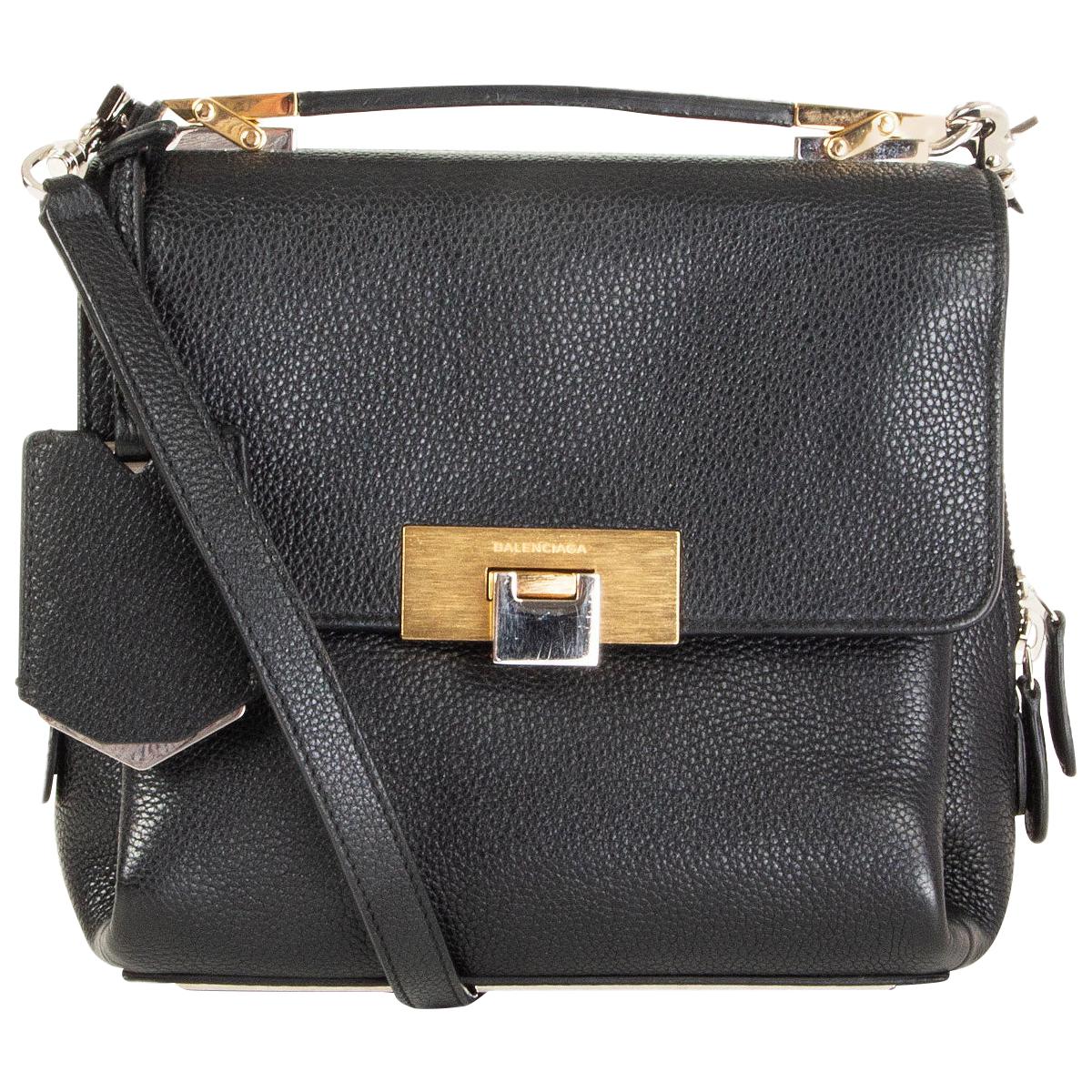 BALENCIAGA black leather LE DIX MINI Crossbody Satchel Bag at 1stDibs |  black leather satchel, black leather satchel bag, balenciaga mini crossbody  bag
