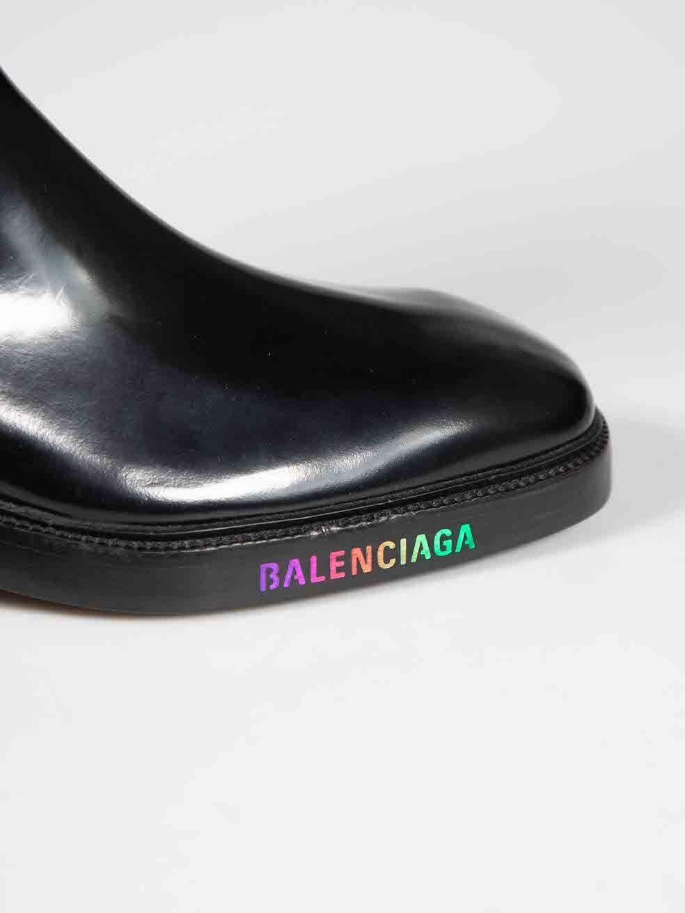 Balenciaga - Bottes en cuir noir avec logo LED Light Up - Taille IT 40 Pour femmes 