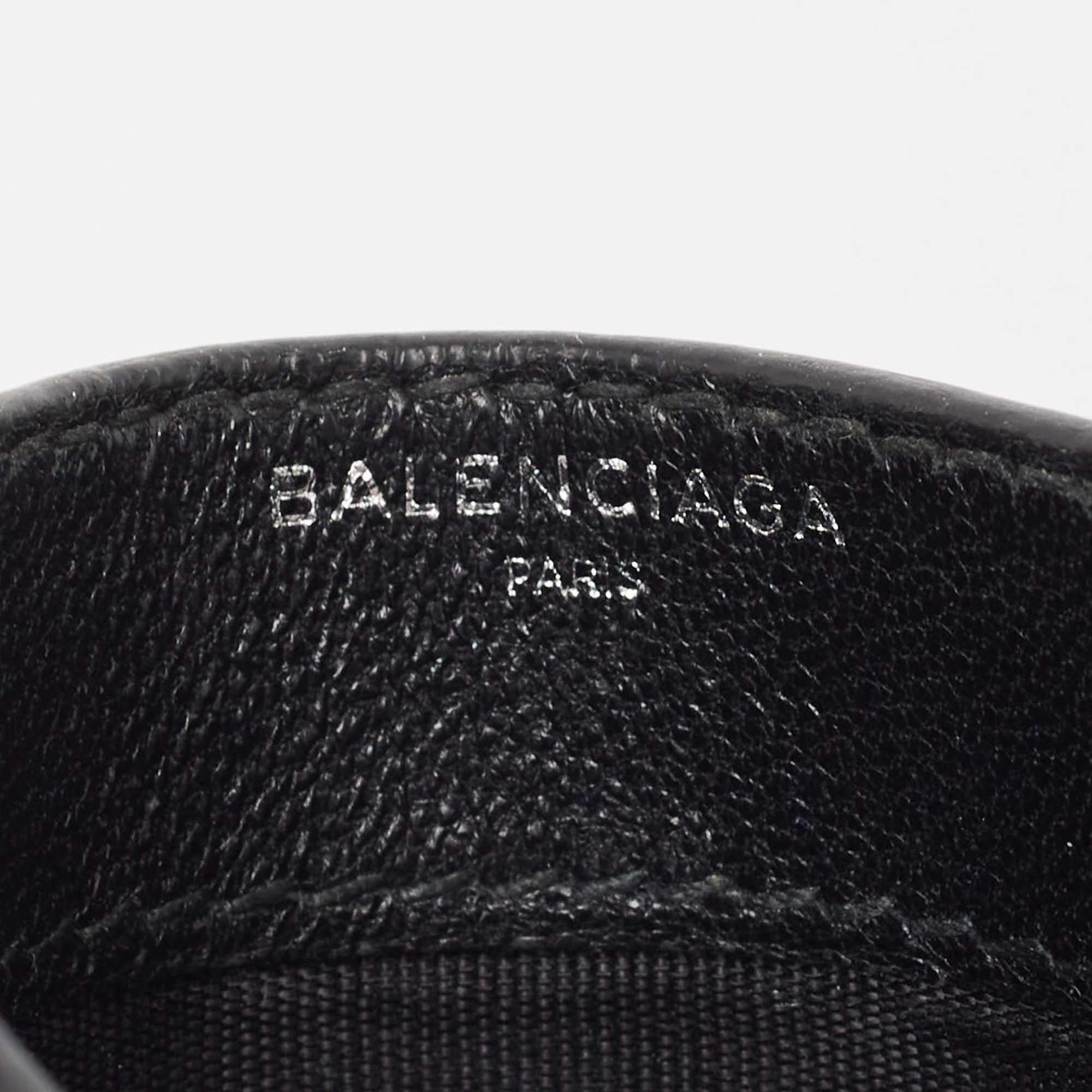 Men's Balenciaga Black Leather Logo Card Holder