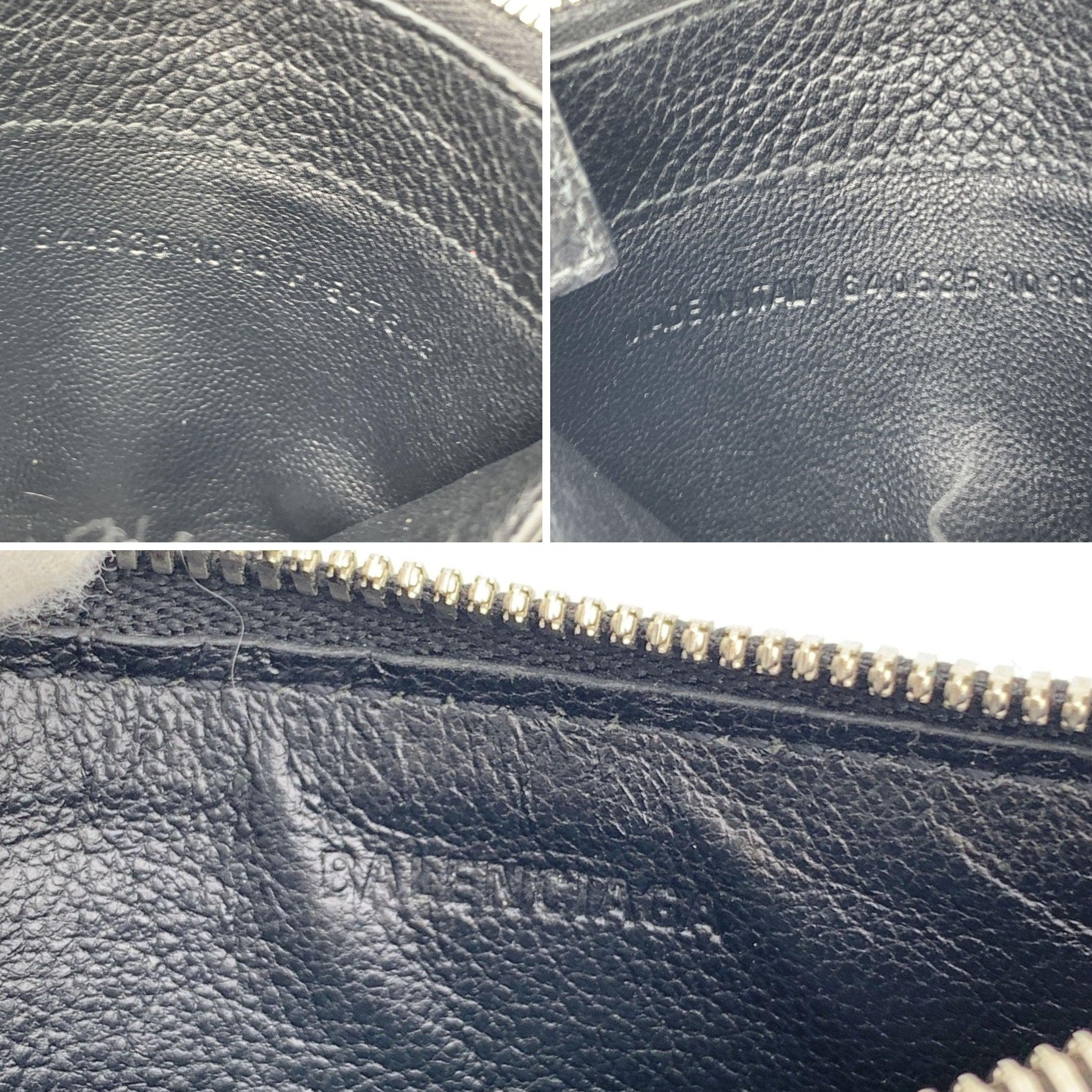 Portafoglio Balenciaga in pelle nera con logo, contanti, monete e carte di credito. In condizioni ottime in vendita a Rome, Rome