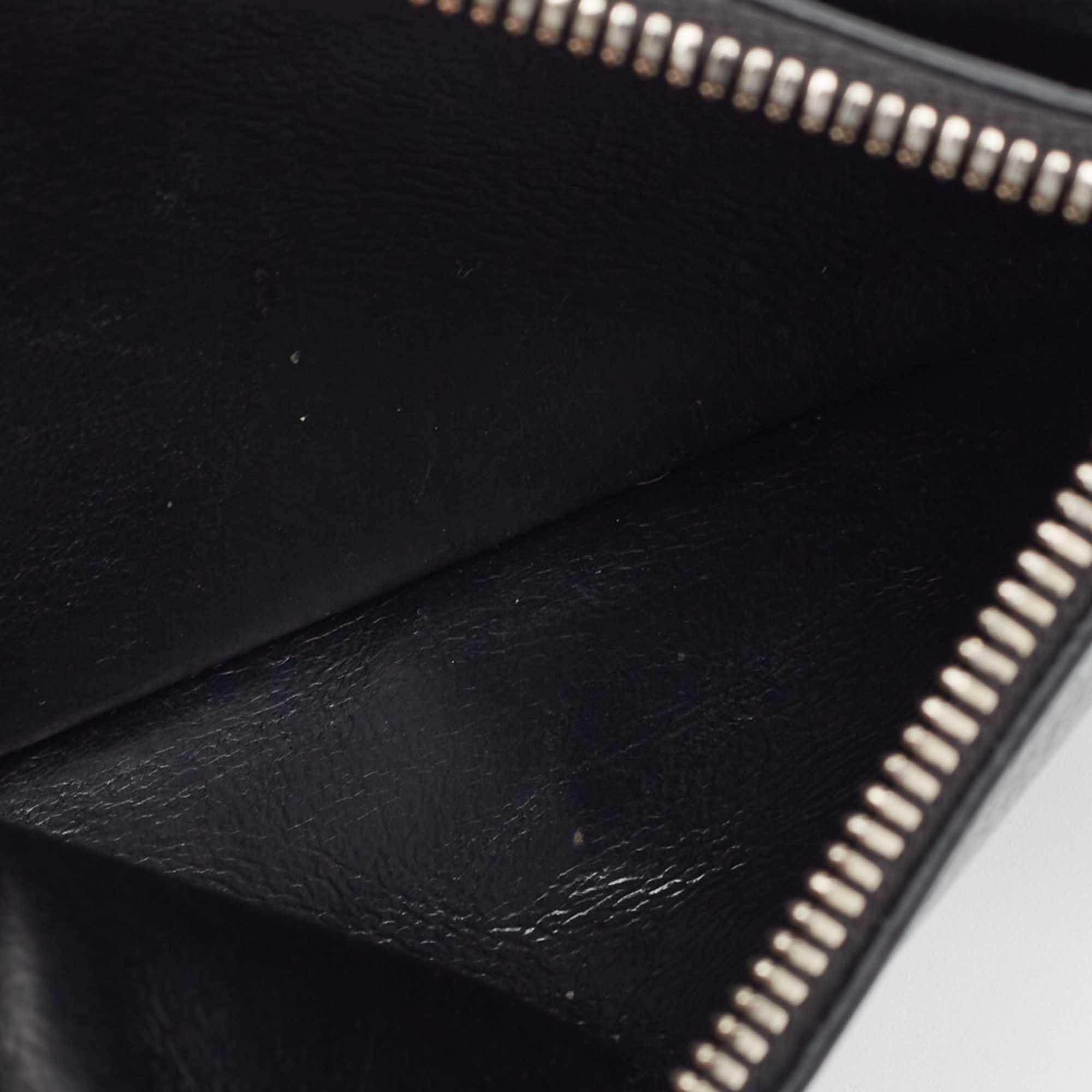 Balenciaga Black Leather Logo Zip Card Holder 5