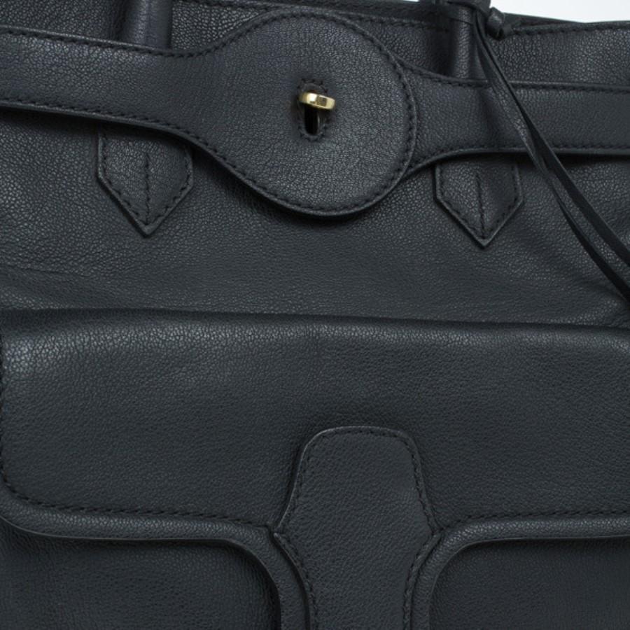 Women's Balenciaga Black Leather Lune Tote For Sale