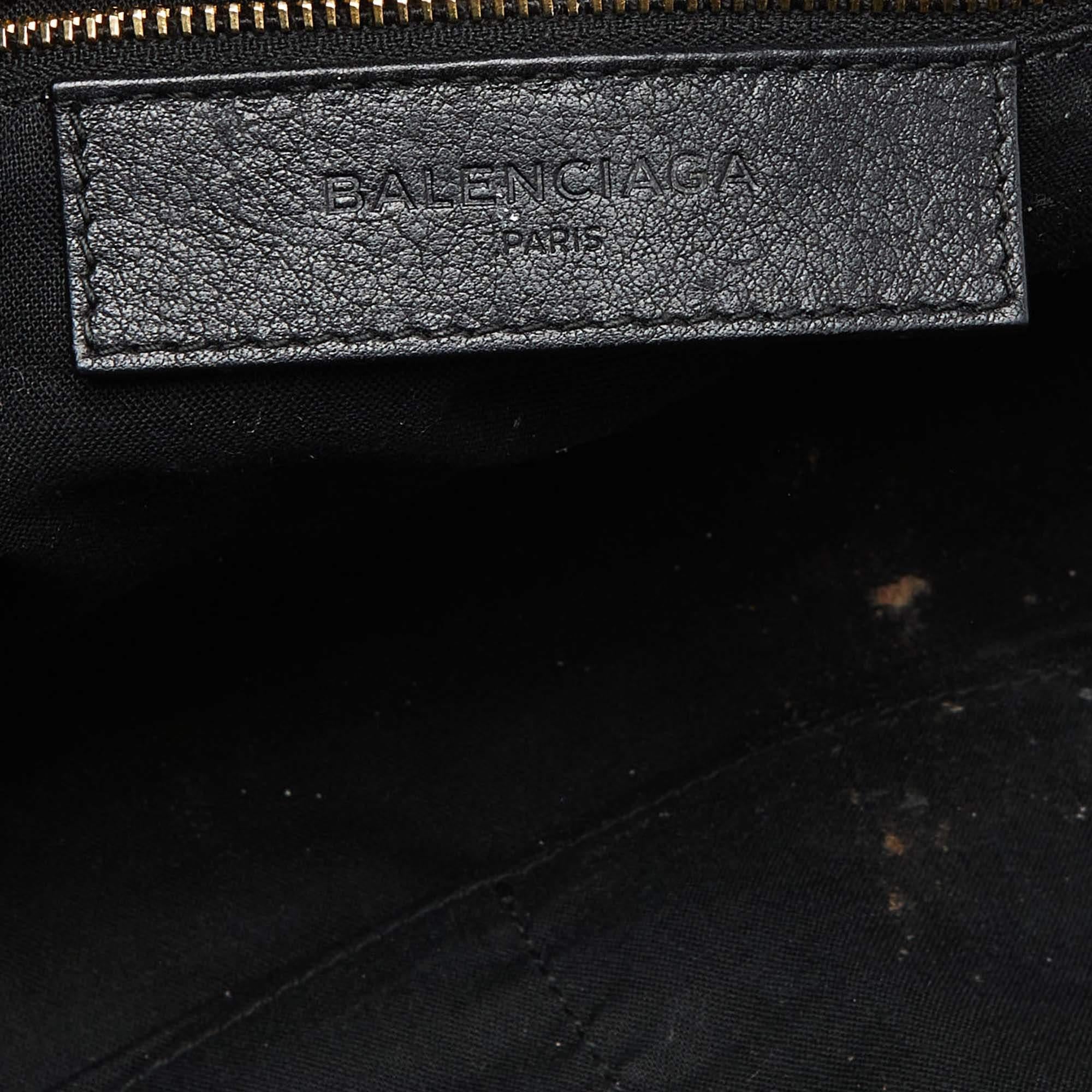 Balenciaga Black Leather Metal Plate Classic City Bag 5