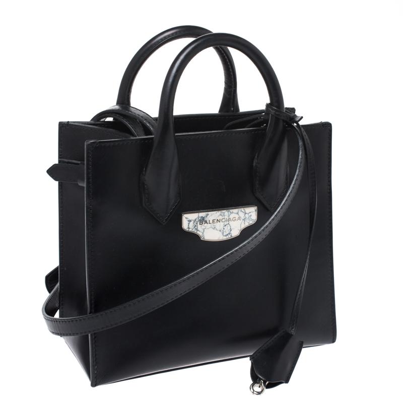 Women's Balenciaga Black Leather Mini All Afternoon Tote