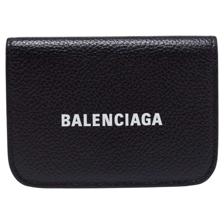 Balenciaga Black Leather Mini Cash Compact Wallet at 1stDibs