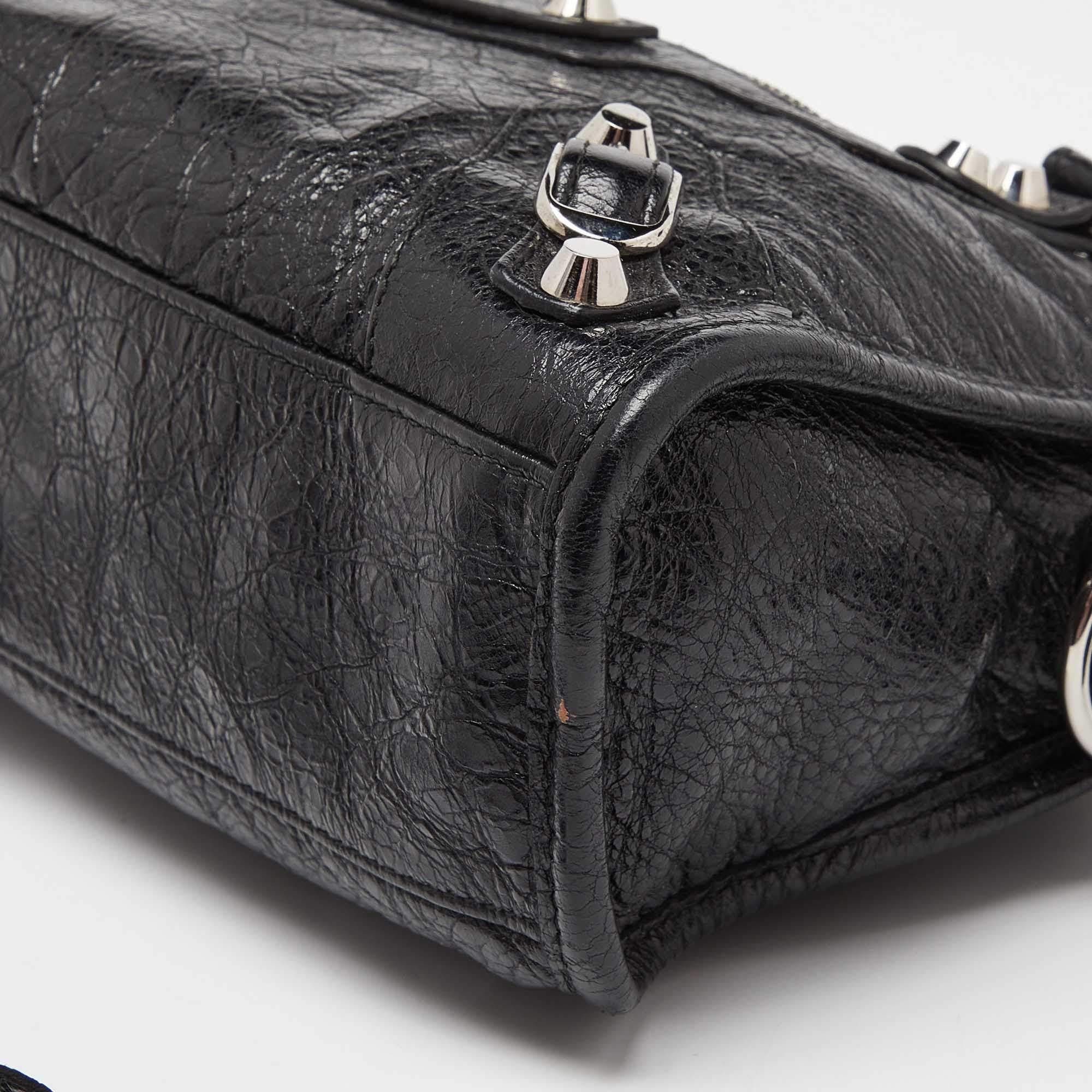 Balenciaga Black Leather Mini City Bag 6