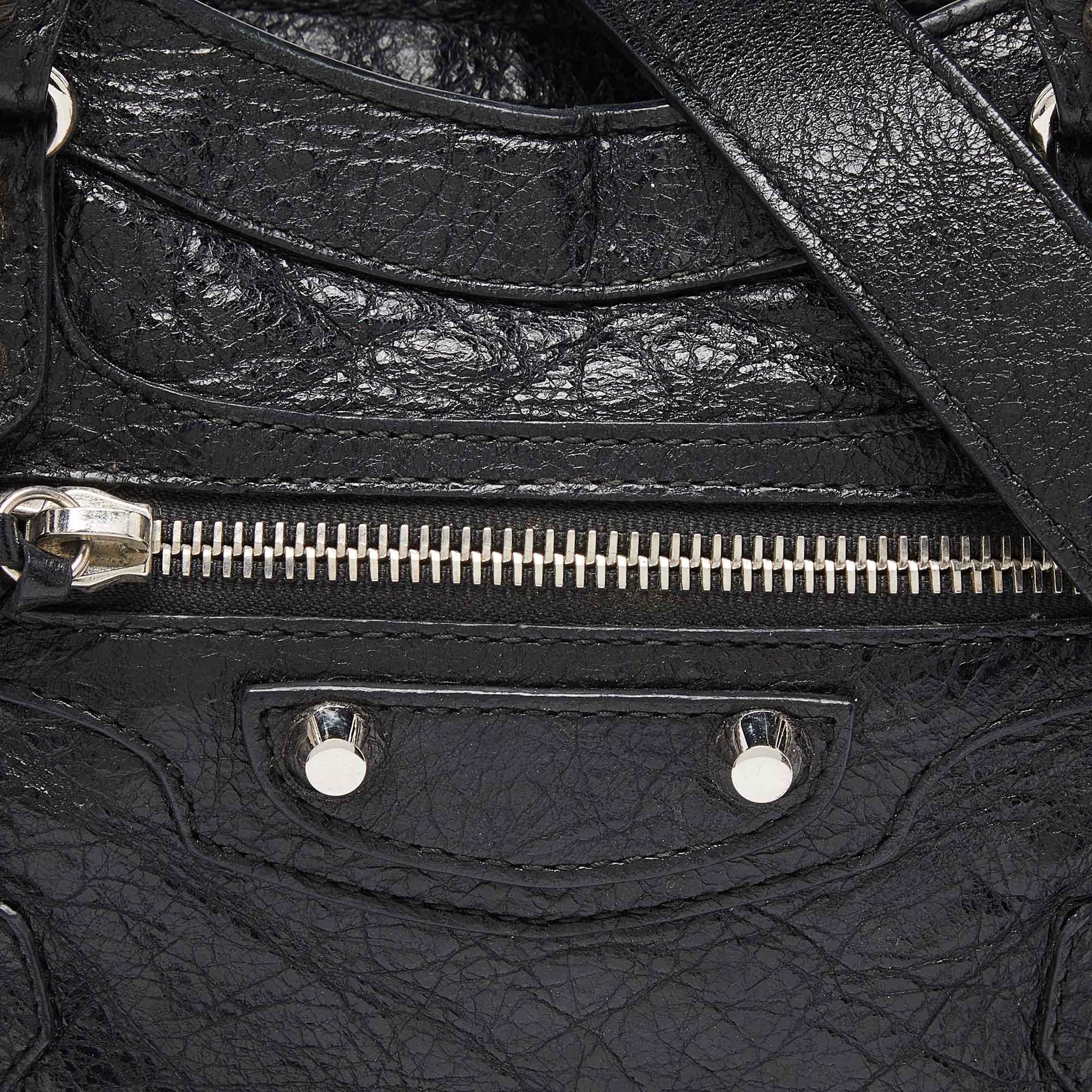 Balenciaga Black Leather Mini City Bag 7