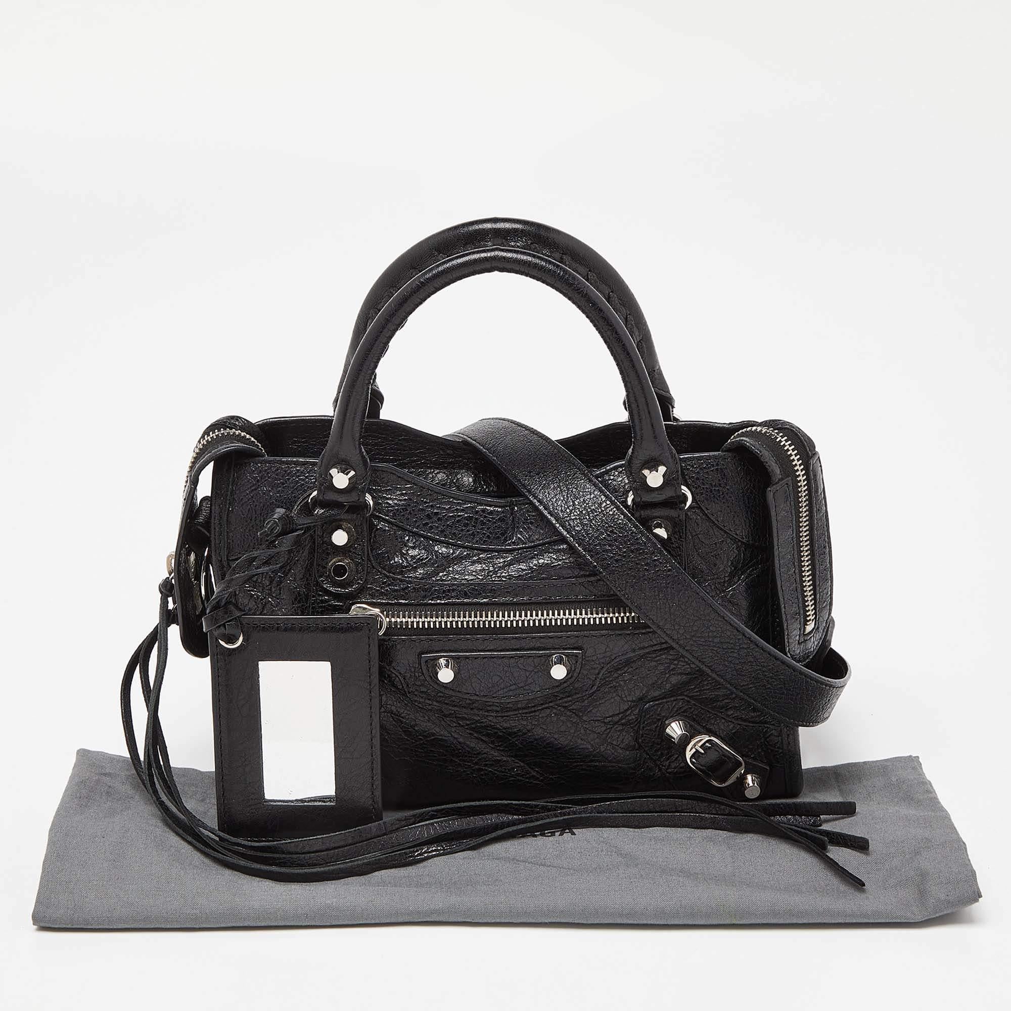 Balenciaga Black Leather Mini City Bag 8