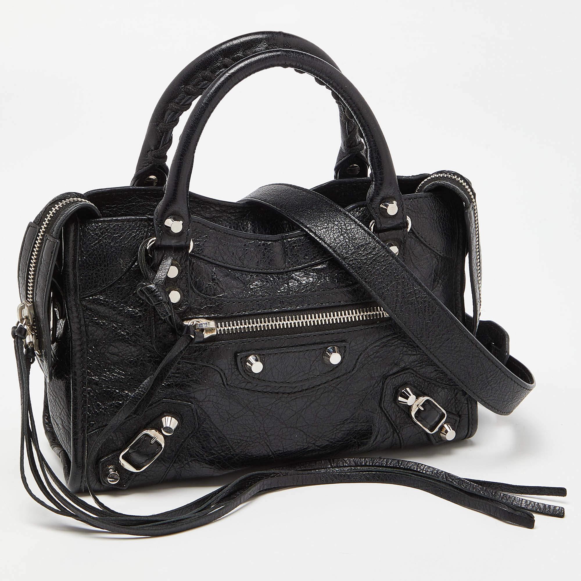 Women's Balenciaga Black Leather Mini City Bag