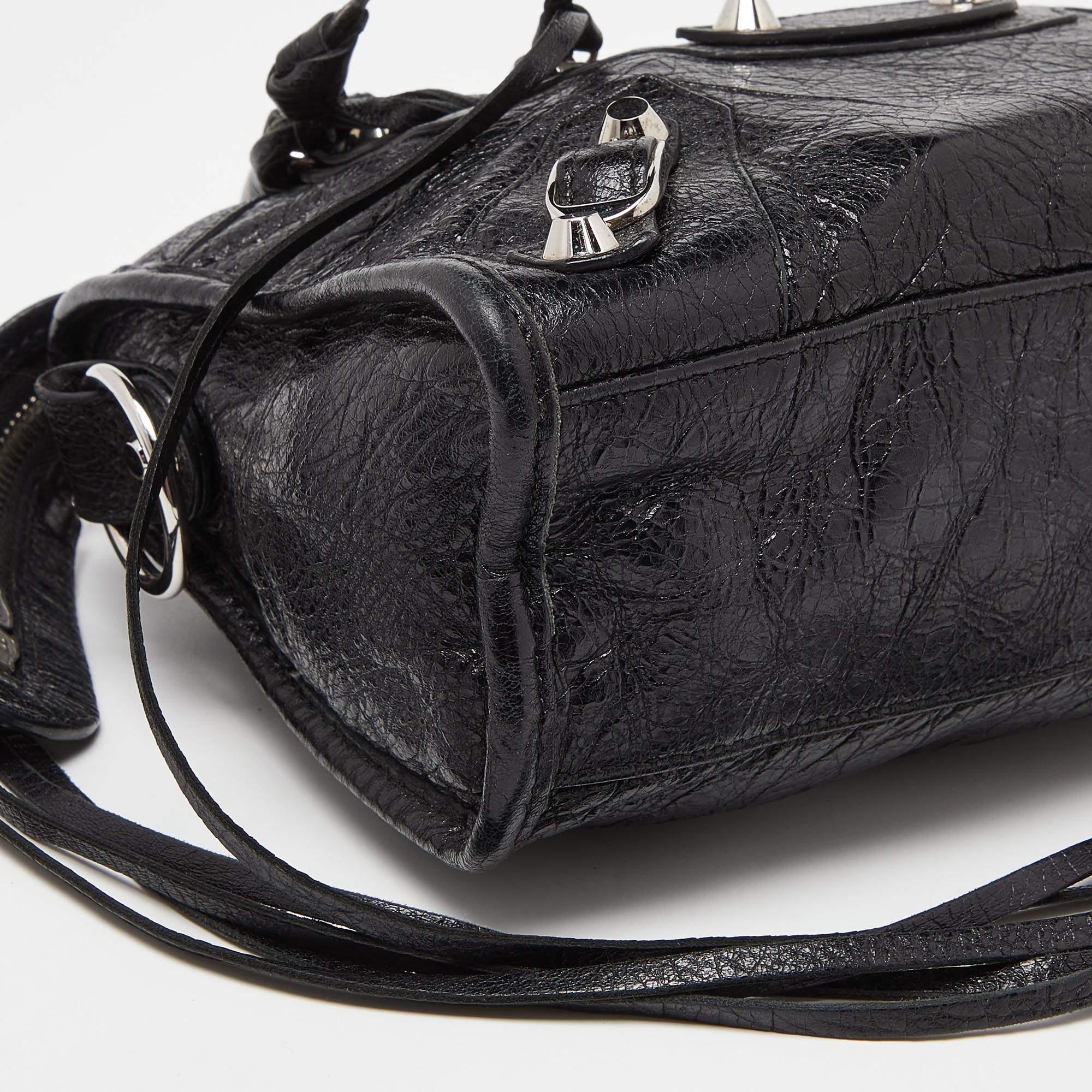Balenciaga Black Leather Mini City Bag 5