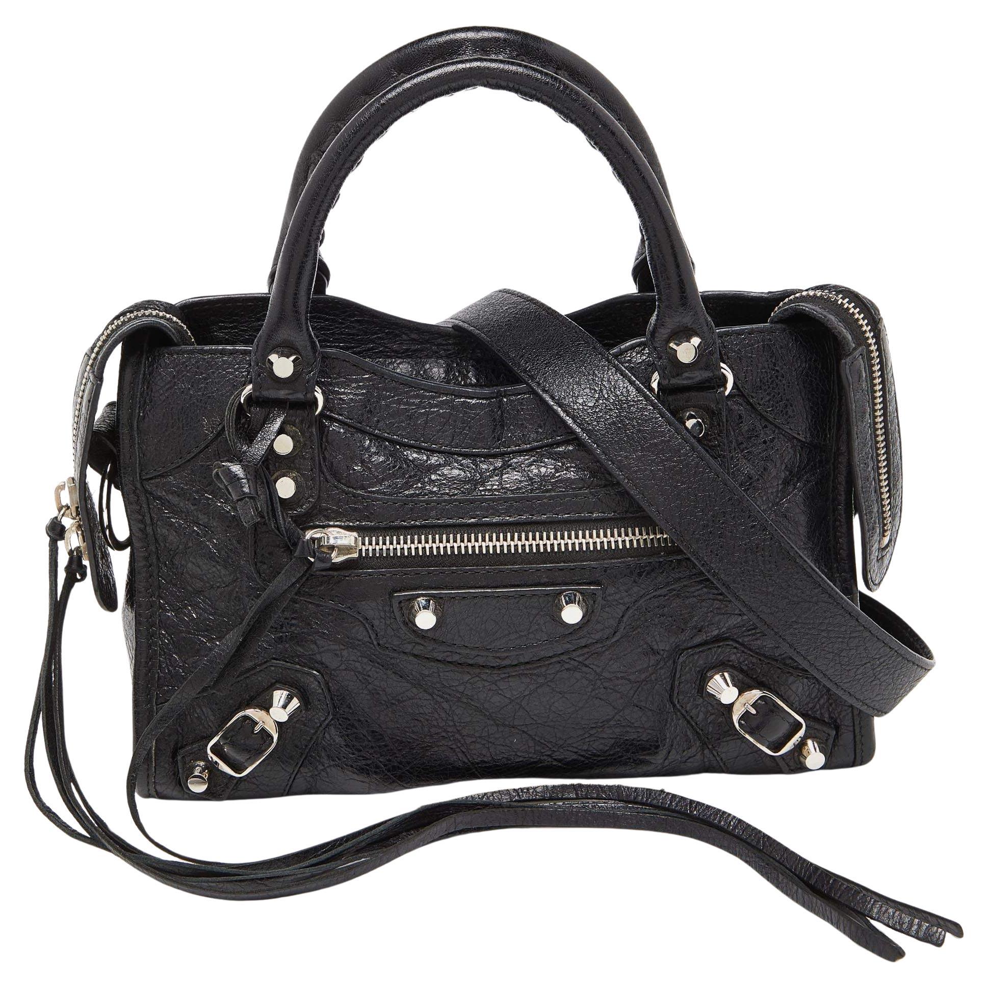 Balenciaga Black Leather Mini City Bag