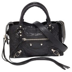 Balenciaga - Mini sac City en cuir noir