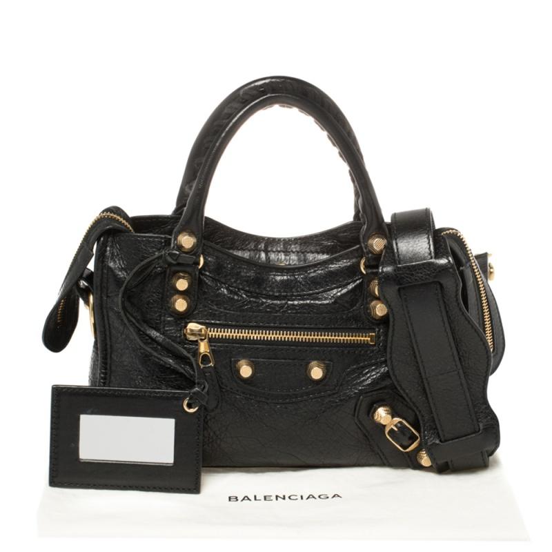 Balenciaga Schwarzes Leder Mini Classic City Bag 10