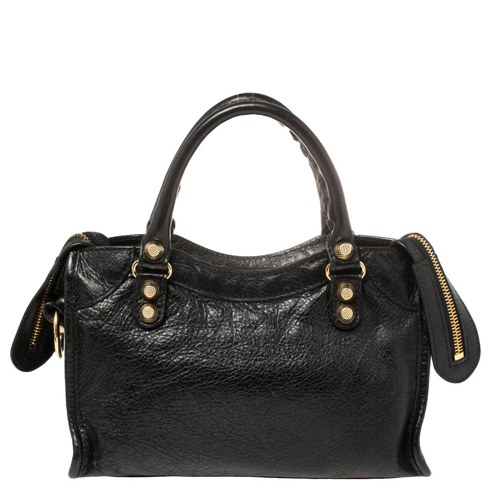 Balenciaga Schwarzes Leder Mini Classic City Bag Damen