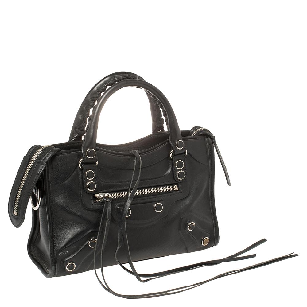 Women's Balenciaga Black Leather Mini Classic City Bag