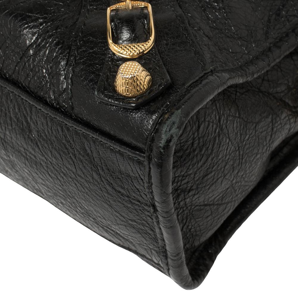 Balenciaga Schwarzes Leder Mini Classic City Bag 2