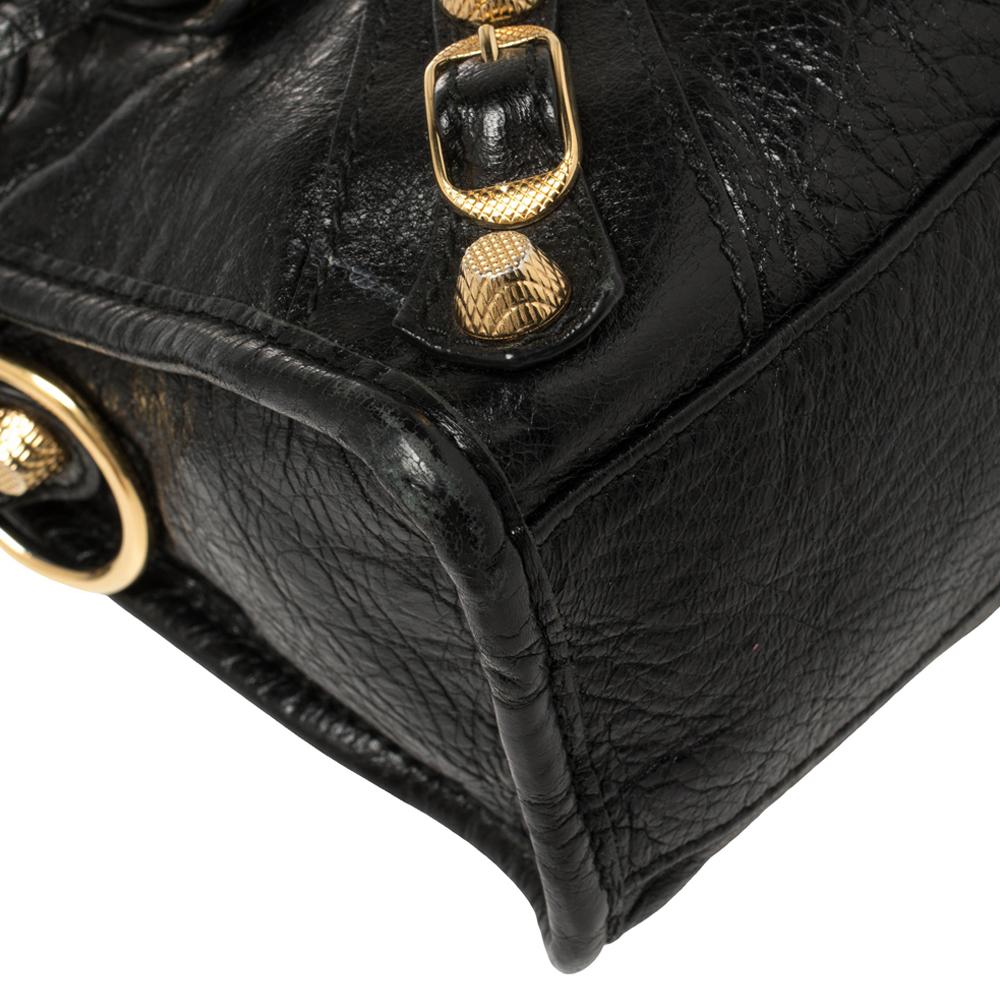 Balenciaga Schwarzes Leder Mini Classic City Bag 3