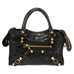 Balenciaga Black Leather Mini Classic City Bag